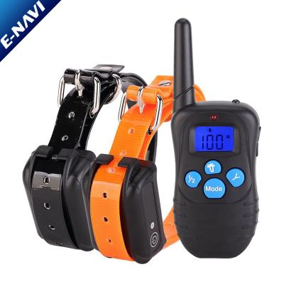 China 100% Durable Waterproof and Rechargeable Dog Shock Collar 330 Yards Remote Dog Training Collar with Beep / Electric Vibration / Shock E-Collar for sale