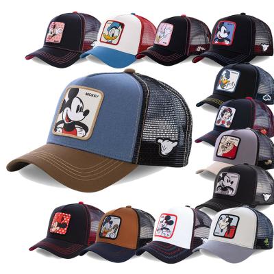 China COMMON High Quality Custom Embroidered Logo Cartoon Sport Truckers Cap Adult 5 Panel Mesh Trucker Hats for sale