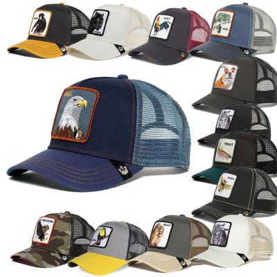 China High Quality OEM COMMON Customm Mesh Sports Trucker Animal Embroidery Patch Snapback Sports Cap for sale