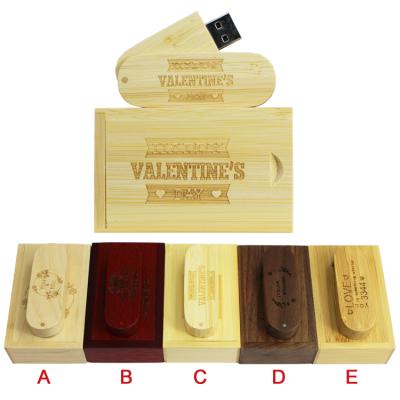 China Fast Speed ​​Bamboo Wooden USB Flash Drives3.0 Twist 8GB 16GB 32GB Swivel Wooden USB 2.0 Flash Drive for sale