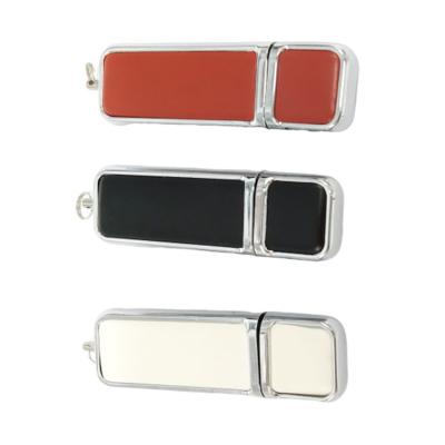 China Promotional leather usb flash drive gift creative leather USB stick memory 32GB 64GB leather pendrive logo for sale