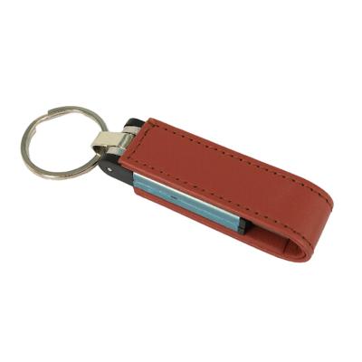 China hot custom logo leather usb stick pormo gift leather usb memory drive 32gb 64gb taking away usb flash for sale