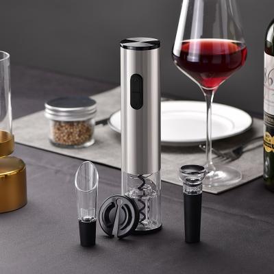 China Stored Automatic Electric Dry Battery Champagne Beer Wine Bottle Corkscrew Opener Set for sale