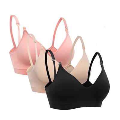 China Wholesale-Pumping Breathable Nursing Bra Anti-allergy Waist Care Seamless Comfort Bralette Sleep Plus Bra Breathable Nursing Bra for sale