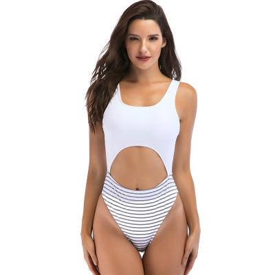 China Wholesale Women's Simple One Piece Women's Bikini Swimwear Anti-UV Hollow Out Beach Wear Pump Padding Monokini for sale