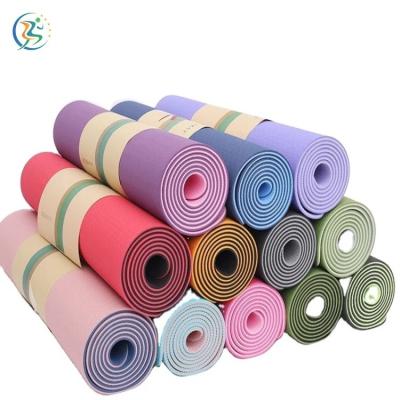 China yoga & 6cm sports deisgn premium double layered anti slip throw accessories tote bag creative strip yoga mat for sale