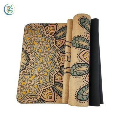 China Cork Top+Natural Rubber Bottom Speaker Tree Bag Canvas Mat Waterproof Yoga With Quote Carrying Case Cork 5mm Yoga Rubber Mat for sale