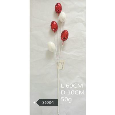 China Fashional Christmas Tree Decoration Wholesale Red and White Egg Picks Favor Box Ornaments Holiday Floral Picks for sale