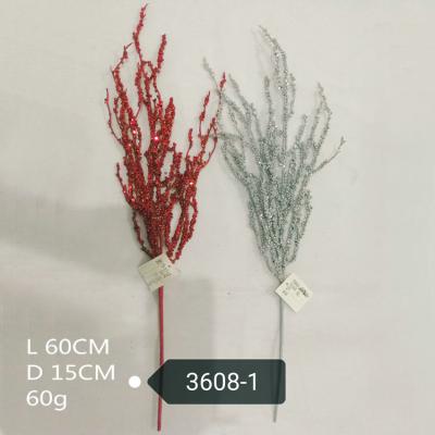 China Fashional Factory Direct Christmas Branch Glitter Curly Christmas Spray Christmas Pick For Decoration for sale