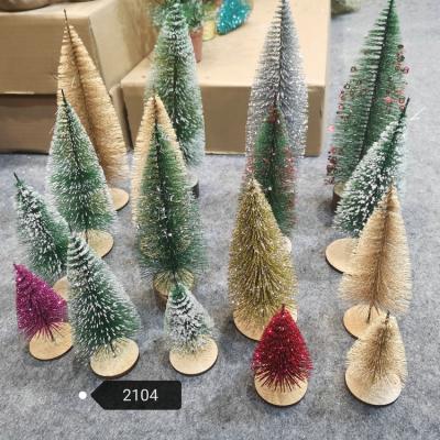 China Fashional Mini Small Pine Tabletop Bottle Brush Artificial Christmas Tree for Christmas Party Home Decors for sale