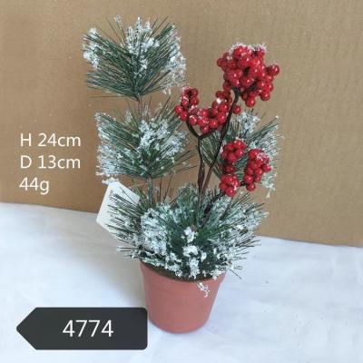 China Fashional Plant Garden Plant Christmas Decoration Wholesale Plastic Indoor Artificial Potted Bonsai Trees Love Fruit Trees for sale