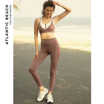 China High Quality Sexy Breathable Atlantic Beach Butt Lift Gaiters Suit Sport Tummy Control Fitness Sets Yoga for sale