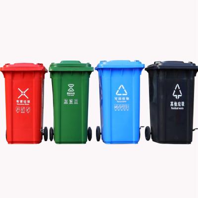 China Sustainable Wheelie Dust Trash Outdoor Street Trash Can Urban Mobile Plastic Rubbish Bins for sale