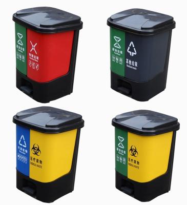 China Viable Foot Pedtal Indoor Garbage Bin with 2 Barrels for sale