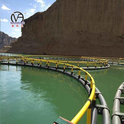 China Sea and Lake HDPE Farm Fish Cage Aquaculture Circular Floating Fishing Net for sale