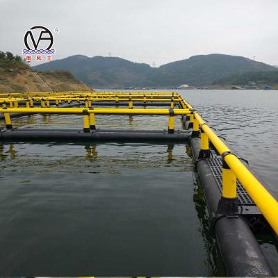 China Sea And Lake HDPE Leisure Fish Farm Aquaculture Floating Circular Square Net Cage for sale