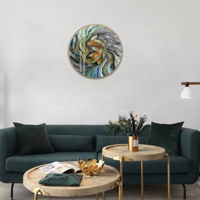 China Waterproof+ECO-Friendly Aluminum Alloy Metal Round Picture Frame Fish Decoration Painting Wall Art Animal Painting AY2109003-10 50*50cm for sale