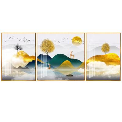 China Waterproof+ECO-Friendly HY Plam Tree Home Decoration Abstract Wall Art 3 Piece Artwork Painting For Living Room for sale