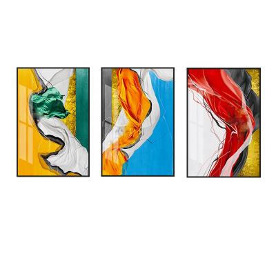 China Abstract AF2109029 Customized Nordic Style Triptych Home Decoration Painting With Aluminum Alloy Picture Frames Wall Art Decoration for sale