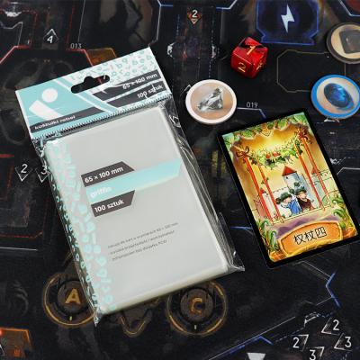 China BL00113 Standard Size 65x100mm Waterproof Dustproof Custom Sleeve Board Game Clear Trading Card Sleeves Deck Protector for sale