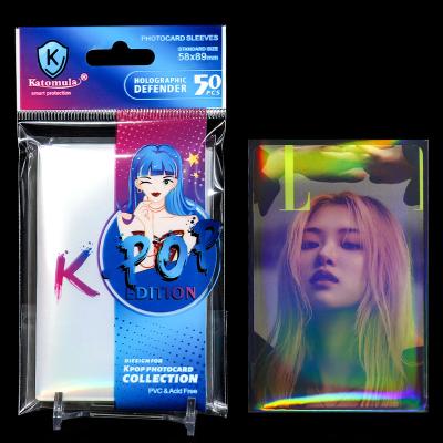 China Bl005 Stylish Fashion Rainbow Hologram Lomo Photo Card Sleeves, Customizable Holographic Kpop Photocard Sleeves for sale