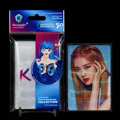 China Bl009 Fashion New Trend Prismatic Hologram LOMO PC Card Sleeves, Kpop Clear Holographic Plastic Photocard Sleeves for sale