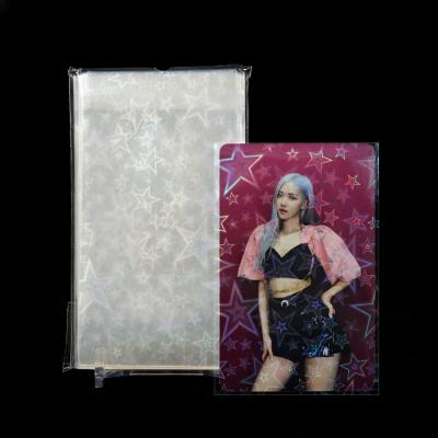 China BL0053 Fashion New Arrival Ultra Clear Big Star Holographic Photo Card Sleeves, Custom Kpop Photocard Resealable Sleeve for sale