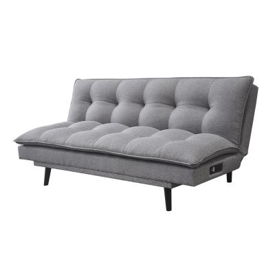 China Contemporary Folding Foldable Fabric Sofa Bed Living Room Furniture Gray Sofa Bed With USB for sale