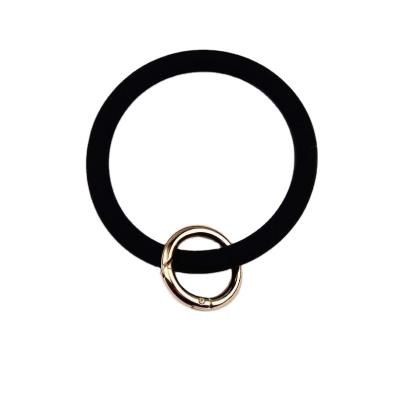 China Promotion Gift Big Key Chain O Shaped Silicone Loop Wrist Key Ring Keychain With Gold O Clasp Around Wrist Strap Accessory Key Wholesale for sale