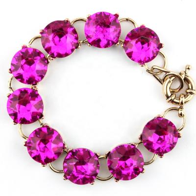 China CLASSIC Glass 15mm Crystals Link Stones Dot Bracelets For Women Fashion Jewelry Daily Mother's Day Gift for sale