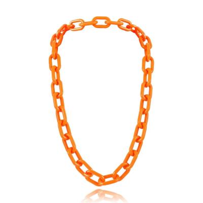 China Hiphop Rainbow Link Chain Acrylic Plastic Necklaces For Women Chunky Thick Acrylic Link Chain Necklaces for sale