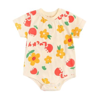 China Baby Clothing Factory Supply Yellow Floral Babies' Rompers Baby Clothes For Newborn for sale