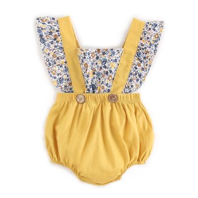 China Wholesale Baby Romper Baby Clothing Toddler Clothes Short Sleeve Floral Print Baby Romper for sale