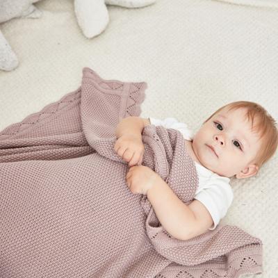 China Portable Source Factory Baby Blanket Newborn Cotton Knitted Soft Warm Weighted Blanket For Sleeping for sale