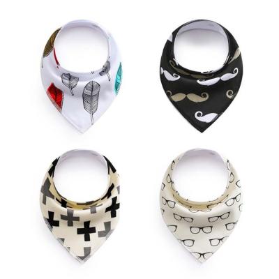 China Wearable Organic 100% Cotton Neutral 3-Pack Baby Drool Bandana Bibs for Boys and Girls for sale