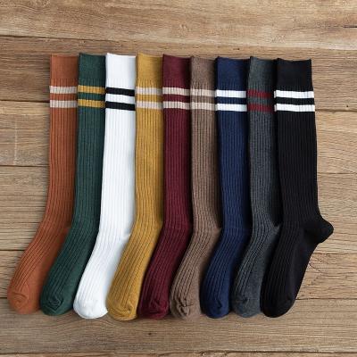 China QUICK DRY High Quality Fashion INS Knee High Socks Women Girls Stripe White School Uniform Socks For Girls for sale