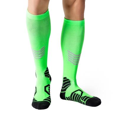 China Breathable Breathable Soccer Running Sport Fitted Seamless High Compression Knee Athletic Socks for sale