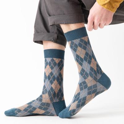 China No Yarn Floating Interior Autumn And Winter Cotton Long Tube Socks Japanese Style Men's Socks Retro British Short Tube Socks for sale