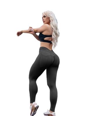 China Plus Size Peach Yoga Pants High Waist Women Workout Fitness Clothing Gym Wear Amazon Tiktok Leggings With Pockets for sale