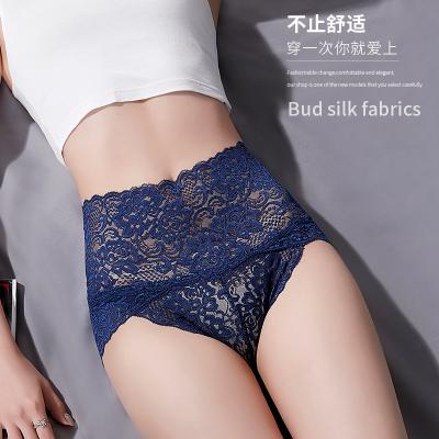 China Antibacterial ladies lace up women's underwear sexy waist lace briefs women's underwear high waist seamless women's panties for sale