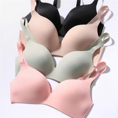 China Pump Dropshipping Girls Young Shape Solid Color Push Up Wireless Adjustable T-shirt Bras Relieve Women Seamless Bra for sale