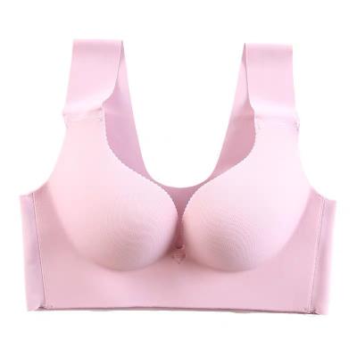 China One Piece Pump Latex Bra Women Push Up Bra Solid Color Latex Seamless Soft Breathable Sexy Wireless Elastic Bra Plus Size for sale