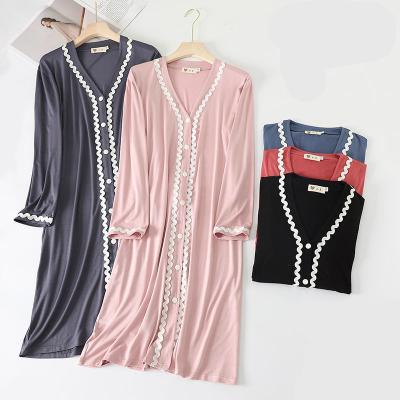 China QUICK DRY Women Plus Size Pregnant Nursing Pajamas Nursing Nightgown With Stylish Maternity Clothes Dress For Pregnancy for sale