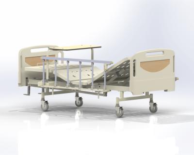 China Hospital Room (ABS) Two Function Manual Bed With Aluminum Side Rail for sale