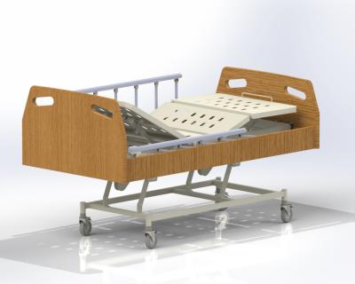 China HL-020D3 Hospital Triple Function Hospital Solid Wood Electric Bed with Aluminum Side Rail for sale