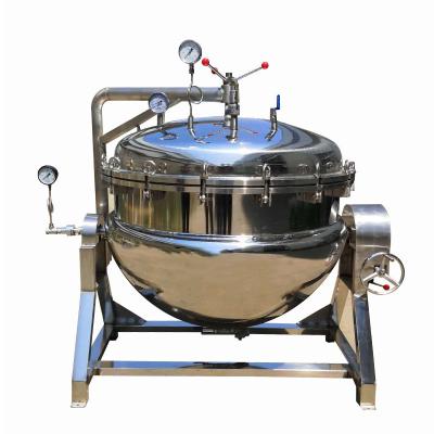 China Easy Operation Vacuum Kettle Industrial Steam Kettle Stainless Steel Steamer Mixing Lined Pressure Cooker for sale