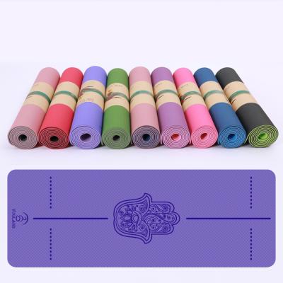 China Top-Handle In Exercise Gym Workout Wet And Dry Sports Non Slip Logo Custom Printed Eco Friendly 6mm Tape Yoga Mat for sale