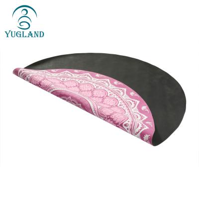 China Durable anti slip yugland foldable anti slip custom printed eco-friendly washable natural rubber yoga mat with carrying strap for sale