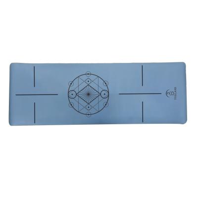 China Custom logo embossed band 6mm front 8mm embossed back anti slip large thick thick PU band yoga mat for sale