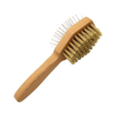 China Sustainable Bamboo Material Pet Comb Pet Brush Pet Cleaning Double Sided Supplies for sale